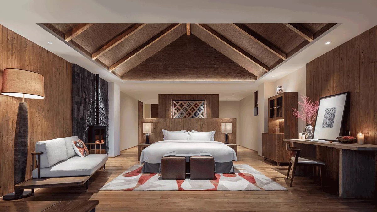 西黃山侘寂原木風民宿客房