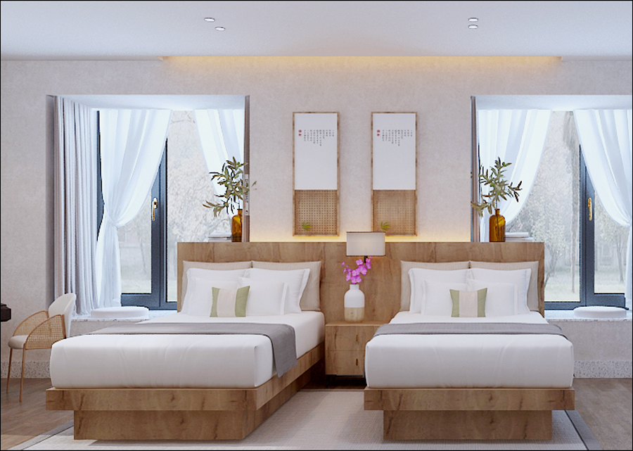 巢湖厵村民宿客房：現(xiàn)代田園風格民宿設(shè)計裝修